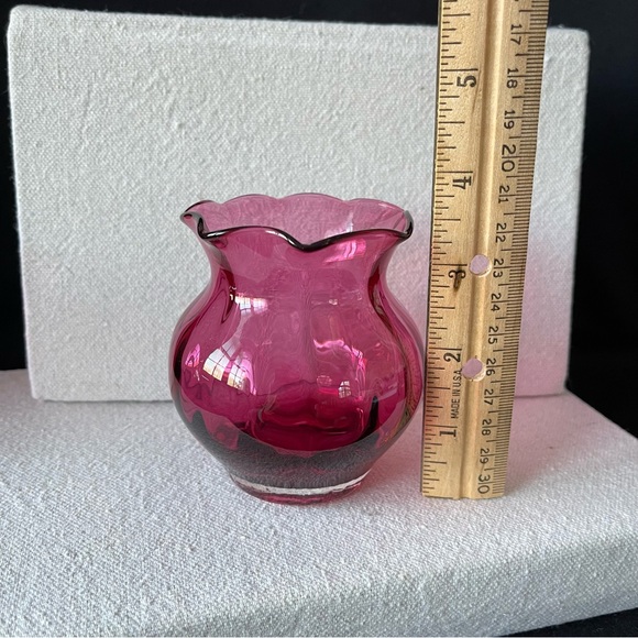 Pilgrim Cranberry Glass - 3 pieces - Vintage - Picture 7 of 14